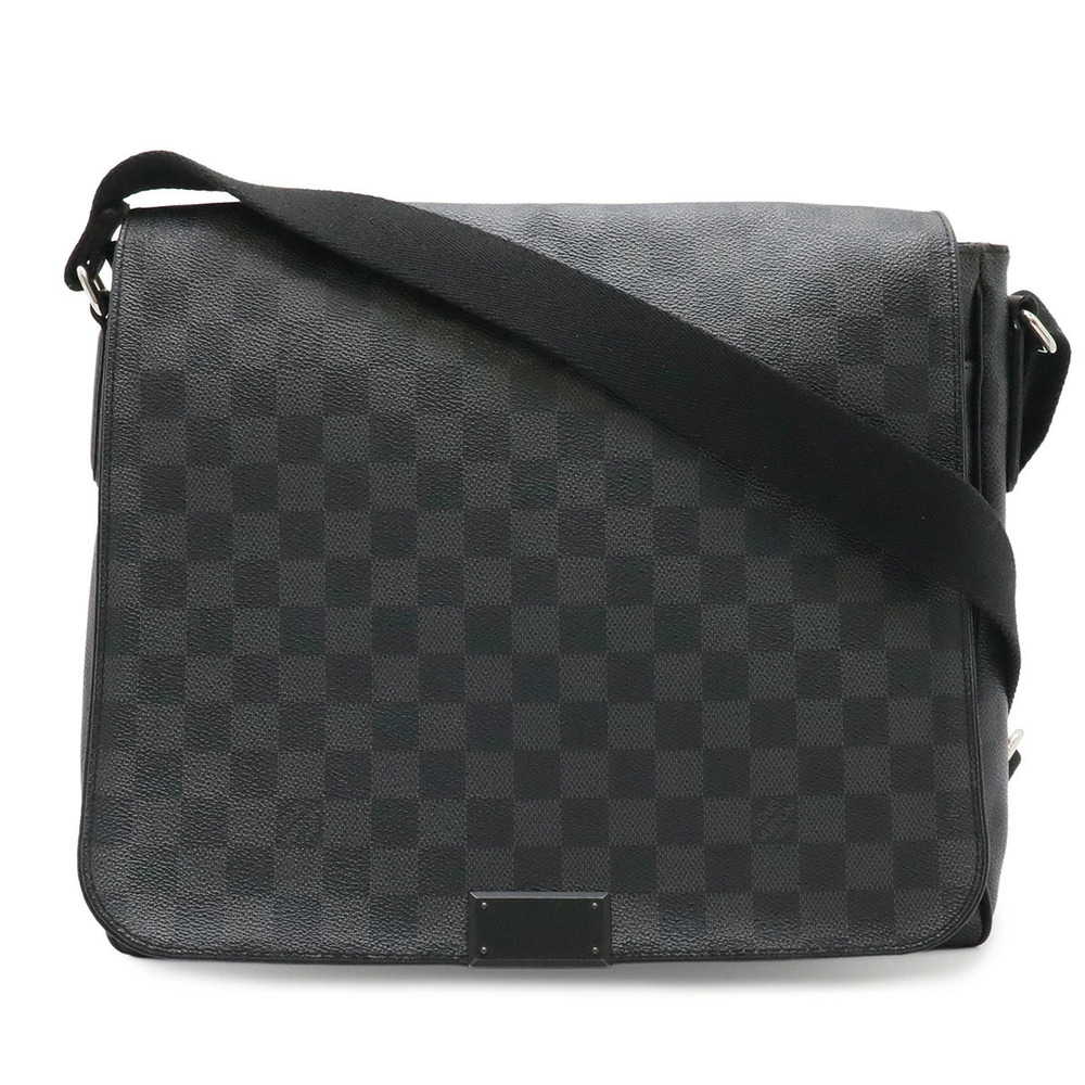 LOUIS VUITTON Damier Graphite Black District Messenger Crossbody
